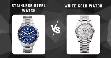 white gold watch vs steel watch.